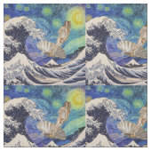 Die Geburt der Venus in der Großen Welle Stoff (Muster)