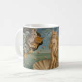 Die Geburt der Venus Katzen Parodie Renaissance Ku Kaffeetasse (Vorderseite Links)