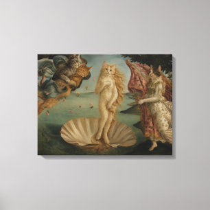 Die Geburt der Venus Katzen Parodie Renaissance Ku Leinwanddruck