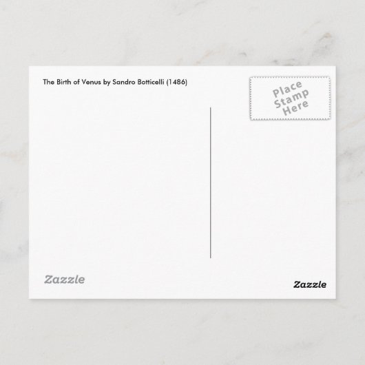 Die Geburt der Venus Postkarte (Rückseite)