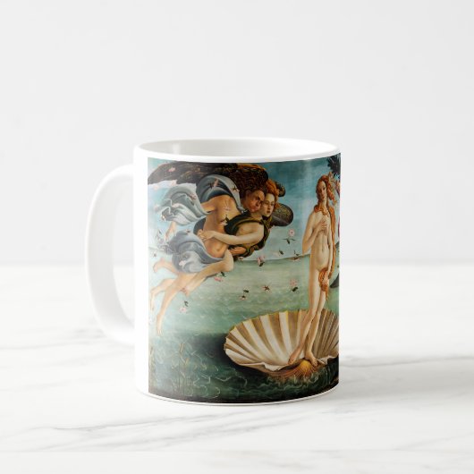 Die Geburt der Venus, Sandro Botticelli, 1485 Kaffeetasse (Vorderseite Links)