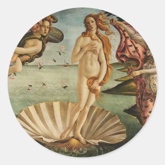 Die Geburt der Venus - Sandro Botticelli Runder Aufkleber (Vorderseite)
