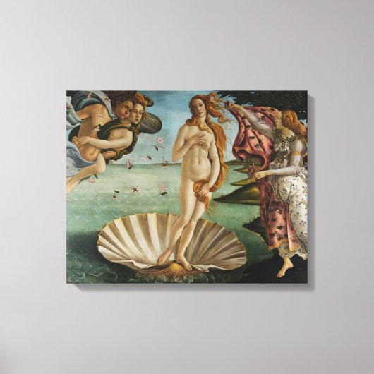 Die Geburt der Venus (von Sandro Botiicelli) Leinwanddruck (Vorderseite)