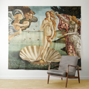 Die Geburt der Venus von Sandro Botticelli (1485) Wandteppich