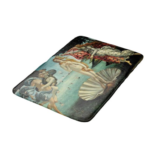 Die Geburt der Venus von Sandro Botticelli Badematte (Schrägansicht)