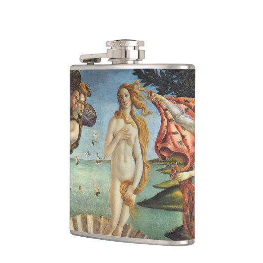 Die Geburt der Venus von Sandro Botticelli Flachmann (Links)