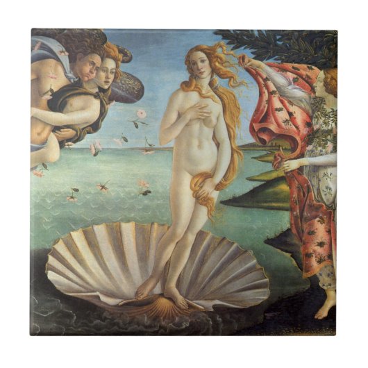 Die Geburt der Venus von Sandro Botticelli Fliese (Vorderseite)