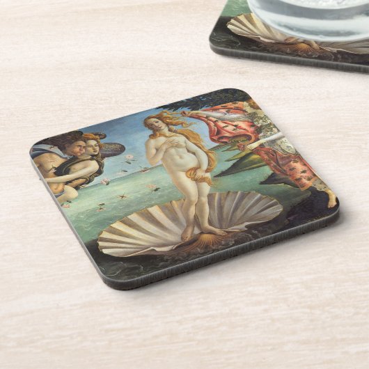 Die Geburt der Venus von Sandro Botticelli Getränkeuntersetzer (Linke Seite)