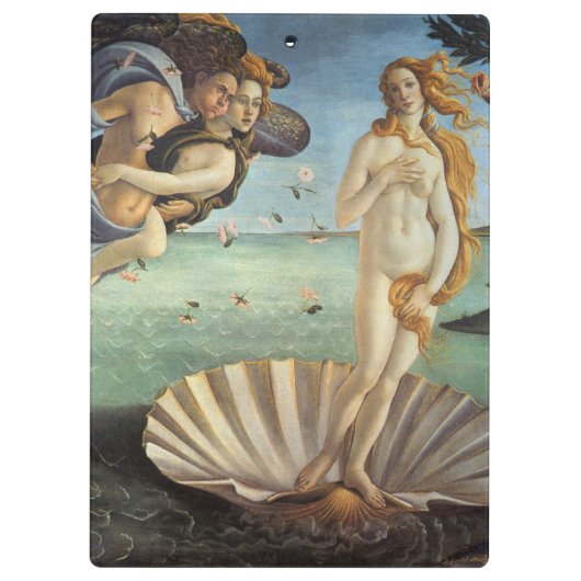 Die Geburt der Venus von Sandro Botticelli Klemmbrett (Rückseite)