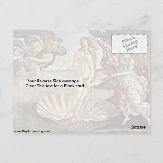 Die Geburt der Venus. von Sandro Botticelli Postkarte (Rückseite)