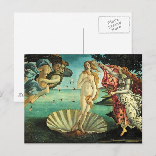 Die Geburt der Venus von Sandro Botticelli Postkarte (Vorne/Hinten)