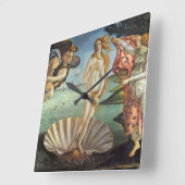 Die Geburt der Venus von Sandro Botticelli Quadratische Wanduhr (Winkel)