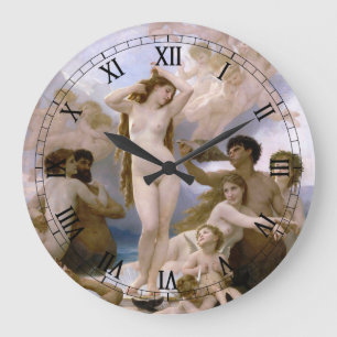 Die Geburt der Venus von William-Adolphe Bouguerea Große Wanduhr