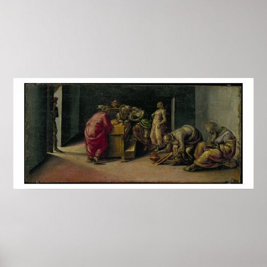 Die Geburt des Johannes des Täufer (Öl auf Tafel) Poster (Vorne)