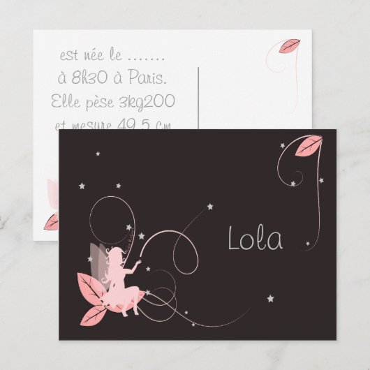 Die Geburt eines Rosenstern-Stern Postkarte (Vorne/Hinten)