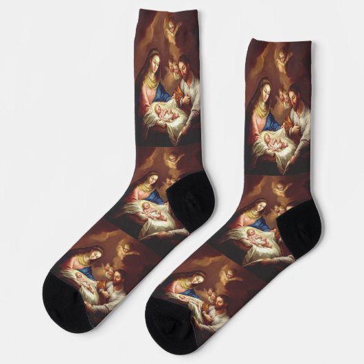 Die Geburt Jesu Christi Socken (Linkes Detail)