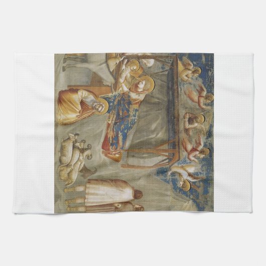Die Geburt Jesu Christi von Giotto Geschirrtuch (Horizontal)