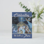 Die Geburt Jesu feiern, die Weihnachtskrippe Postkarte (Stehend Vorderseite)