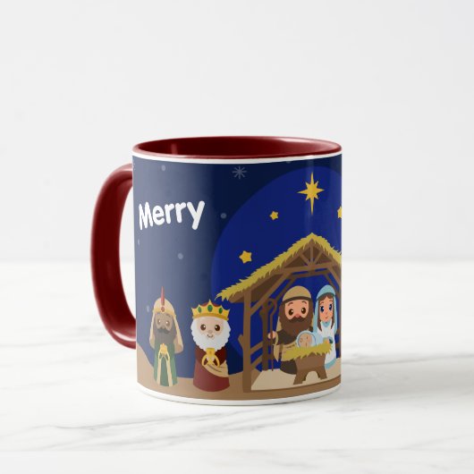 Die Geburt Jesu, Maria und Joseph Tasse (Vorderseite Links)