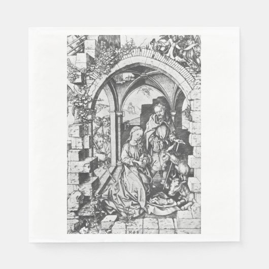 Die Geburt Jesu (von Martin Schongauer) Serviette (Vorderseite)