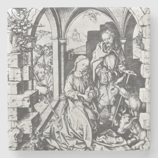 Die Geburt Jesu (von Martin Schongauer) Steinuntersetzer (Vorderseite)