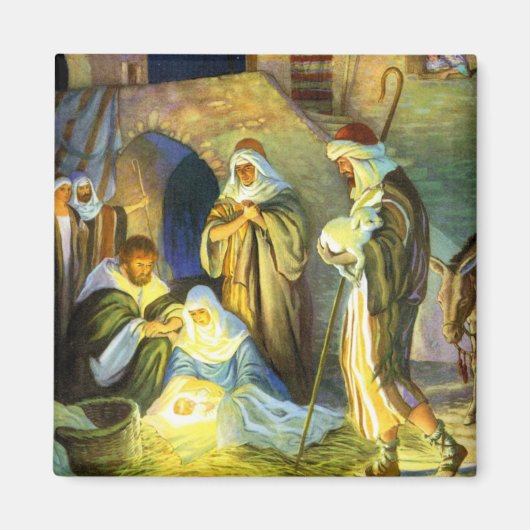Die Geburt Jesu Weihnachtsmagneten Magnet (Vorne)