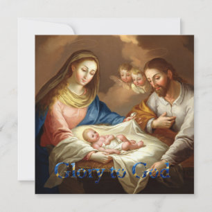 Die Geburt mit Maria, Josef und dem Baby Jesus Feiertagskarte