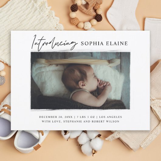 Die Geburt unseres neugeborenen Fotos Ankündigung