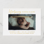 Die Geburt unseres neugeborenen Fotos Folieneinladung (Vorderseite)