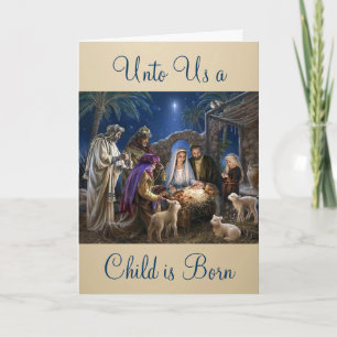 Die Geburt von Baby Jesus Weihnachtsgrüße Feiertagskarte