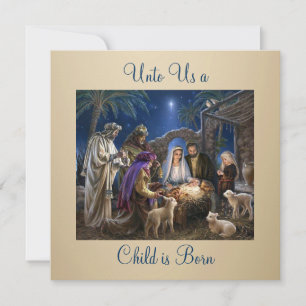 Die Geburt von Baby Jesus Weihnachtsgrüße Karte