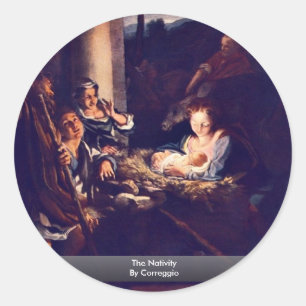 Die Geburt von Correggio Runder Aufkleber