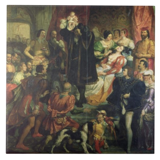 Die Geburt von Henri IV (1553-1610) am Schloss von Fliese (Vorderseite)