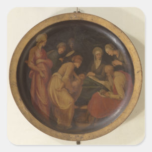 Die Geburt von Johannes der Baptist, c.1526 (Öl a Quadratischer Aufkleber