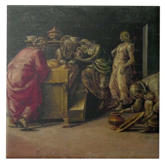 Die Geburt von Johannes der Baptist (Öl auf Fliese (Vorderseite)