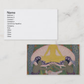 Die Geburt von Venus (Tinte und W/c auf Papier) Visitenkarte (Vorne/Hinten)