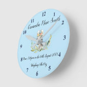 Die Geburts-Memento des Babys mit BabyZebra Runde Wanduhr (Winkel)