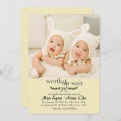 Die Geburtsankündigung des warengelben Fotos Ankündigung (Vorne/Hinten)