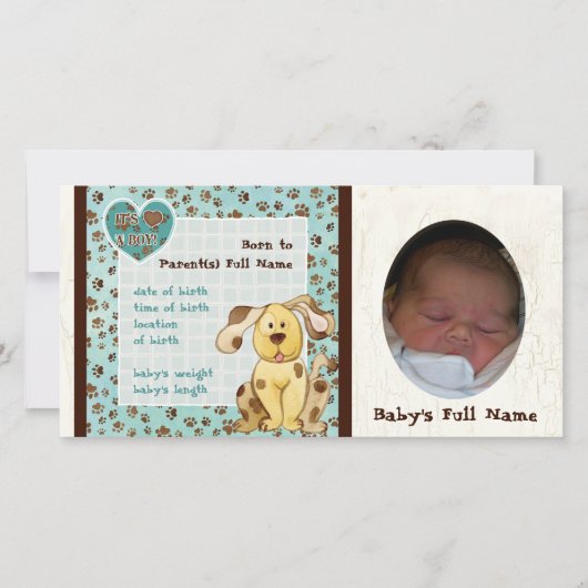 Die Geburtsankündigung eines jungen Fotos Ankündigung (Vorderseite)