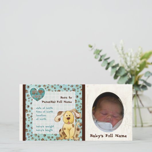 Die Geburtsankündigung eines jungen Fotos Ankündigung (Stehend Vorderseite)