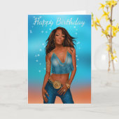 Die Geburtskarte der Afroamerikanerin Karte (Gelbe Blume)