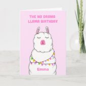 Die Geburtskarte des No Drama Llama Karte (Vorderseite)