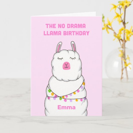 Die Geburtskarte des No Drama Llama Karte (Gelbe Blume)