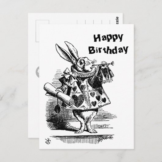 Die Geburtskarte des Weißen Kaninchens CC0240 Postkarte (Vorne/Hinten)