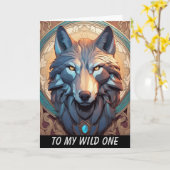 die Geburtskarte des Wolfes Karte (Gelbe Blume)