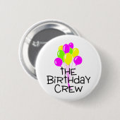 Die Geburtstags-Crew-Ballone Button (Vorne & Hinten)