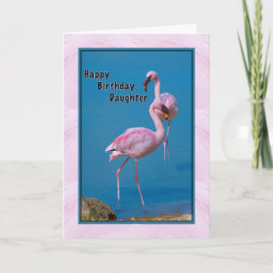 Die Geburtstagskarte der Tochter mit rosa Flamingo Karte