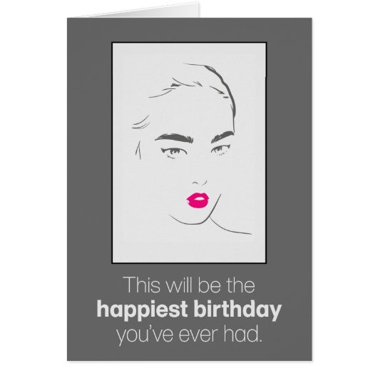 Die Geburtstagskarte "Don't Expect zu viel" (Vorne)