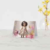 Die Geburtstagskarte eines dunklen Hautgewebes Karte (Gelbe Blume)