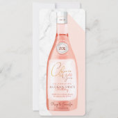 Die Geburtstagskarte Pink Rosé Weinflasche Einladung (Vorderseite)
